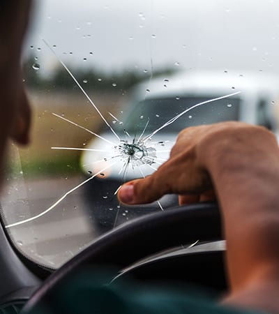 Broken windshield of a car Broken windshield of a car